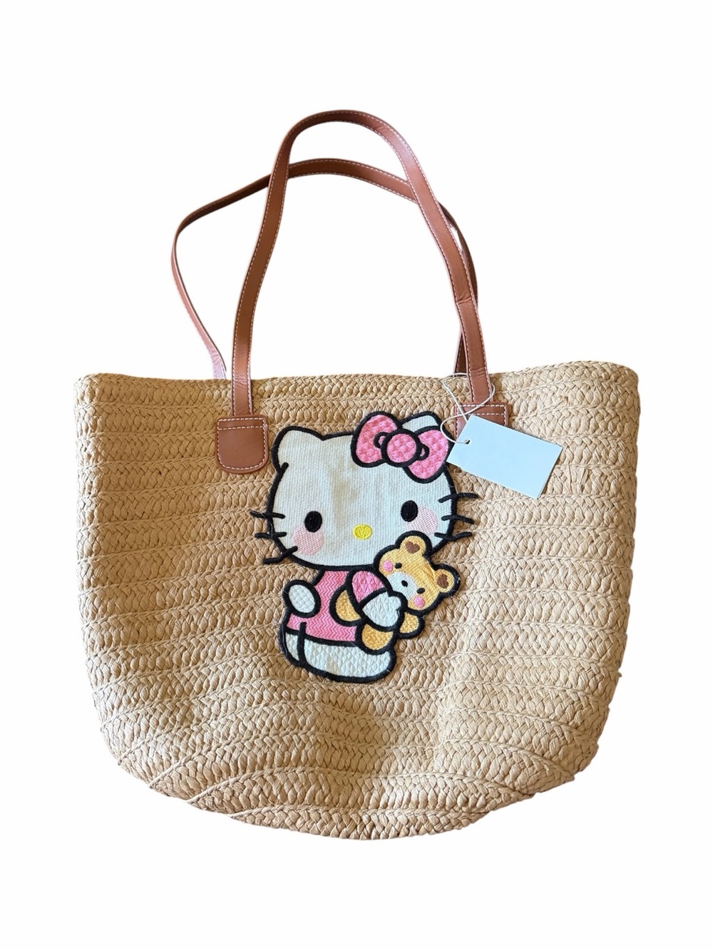 NWT-Hello Kitty Straw Tote Bag